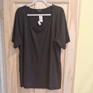 Lane Bryant Black Short Sleeve Top